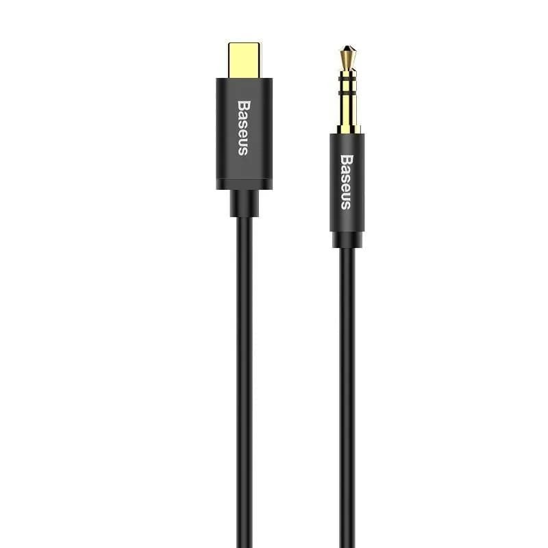 Baseus Kabel CAM01-01 (USB typu C M - Jack 3,5 mm M; 1,2m; kolor czarny), zdjęcie 1 z 3