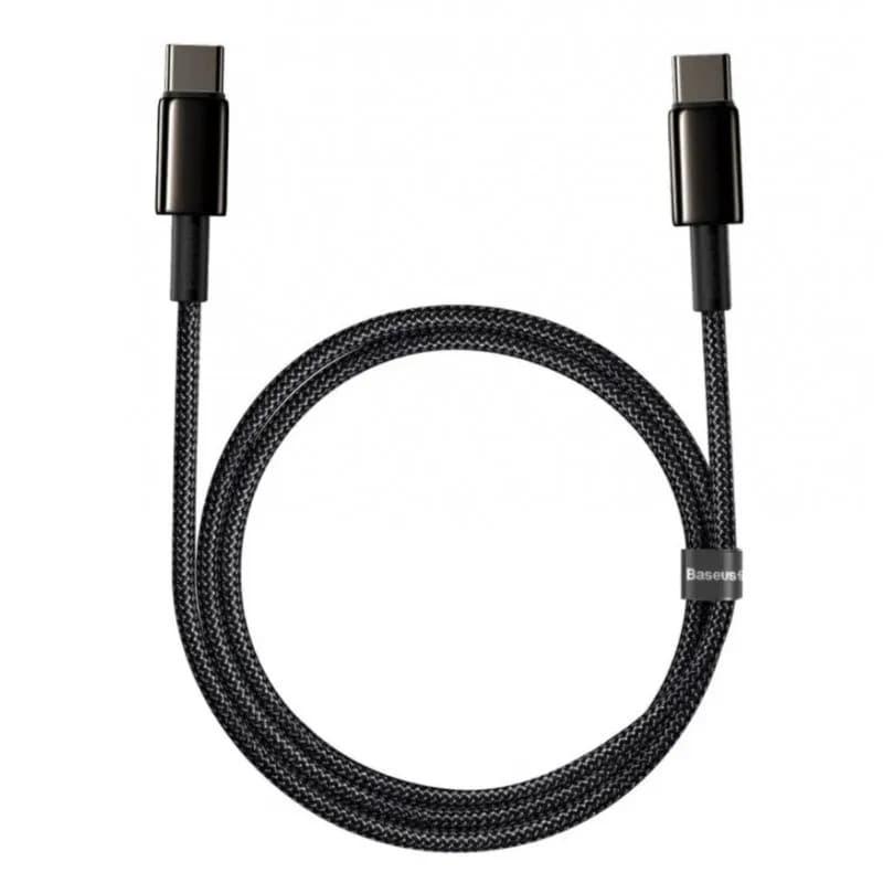 Baseus Kabel CATWJ-01 USB-C - USB-C PD QC 100W 5A 1m - czarny, zdjęcie 1 z 3