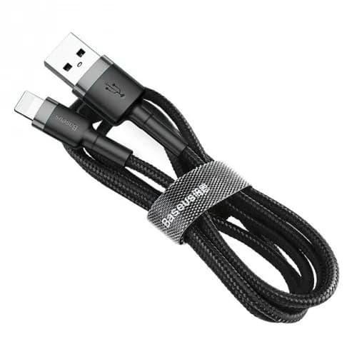 Baseus KABEL LIGHTNING USB 2,4A 1M SZARO-CZARNY, zdjęcie 1 z 2