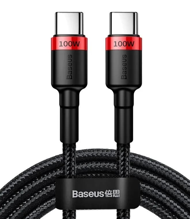 Baseus KABEL USB-C/USB-C CAFULE 100W 2M CZERWONO-CZARNY, zdjęcie 1 z 6