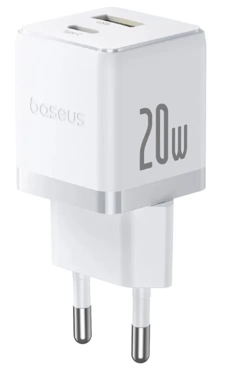 Baseus Ładowarka sieciowa Palm 20W USB-C USB-A - biała, zdjęcie 1 z 6