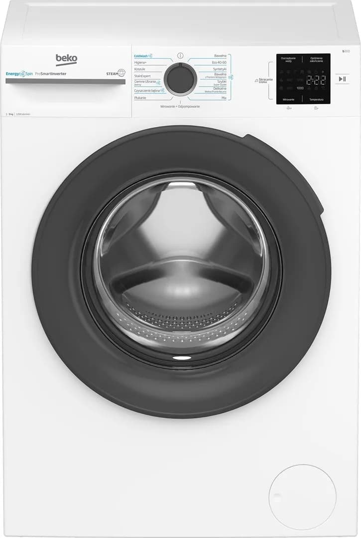 Beko Pralka wolnostojąca BM3WFU39215WAR ProSmart SteamCure 9kg, 1200 obr/min, zdjęcie 1 z 10