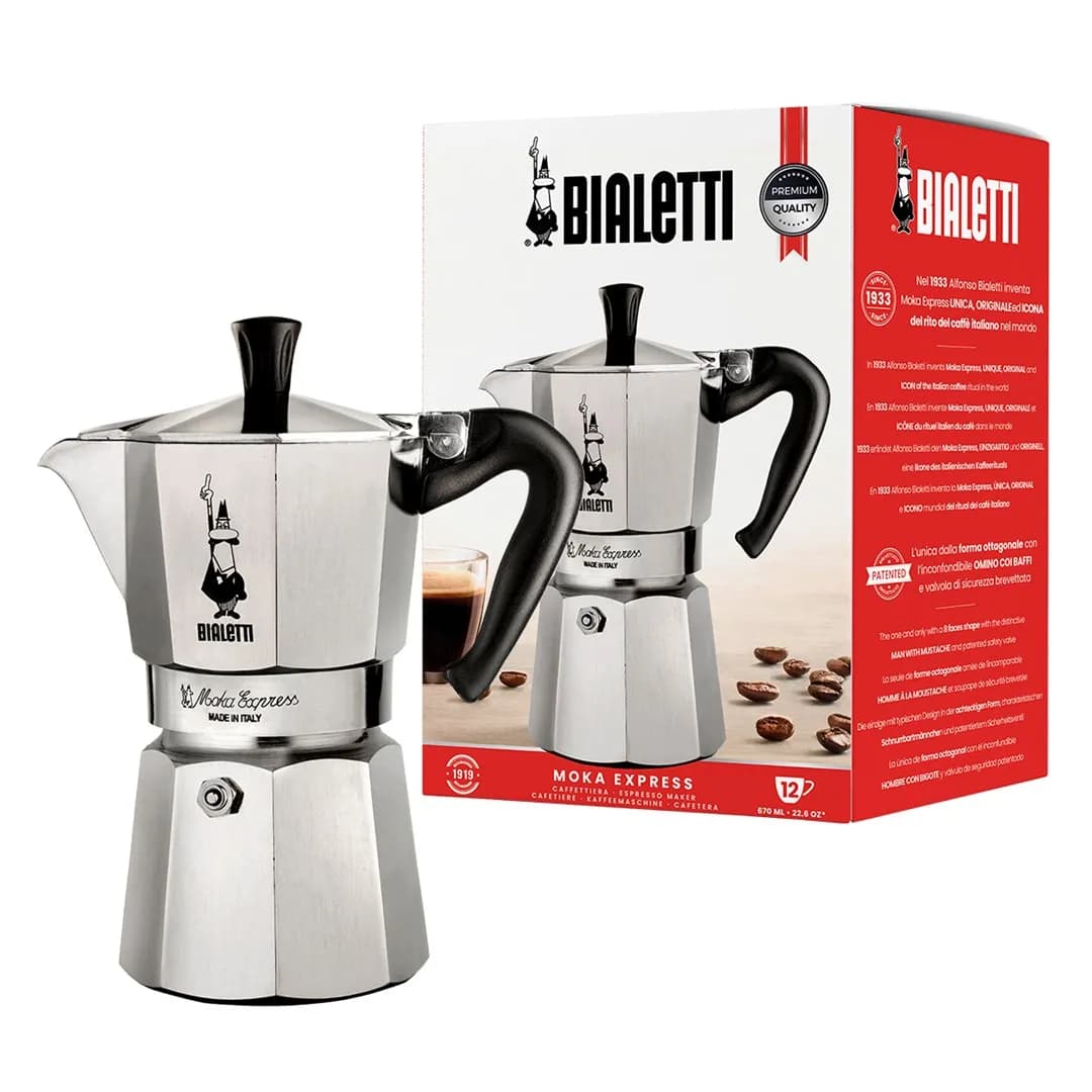 Bialetti Kawiarka Moka Express 8006363011662 (kolor srebrny), zdjęcie 1 z 5