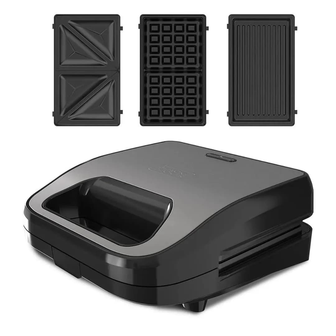 Black+decker Opiekacz z 3 wymiennymi płytami BXSA754E 750W, zdjęcie 1 z 6