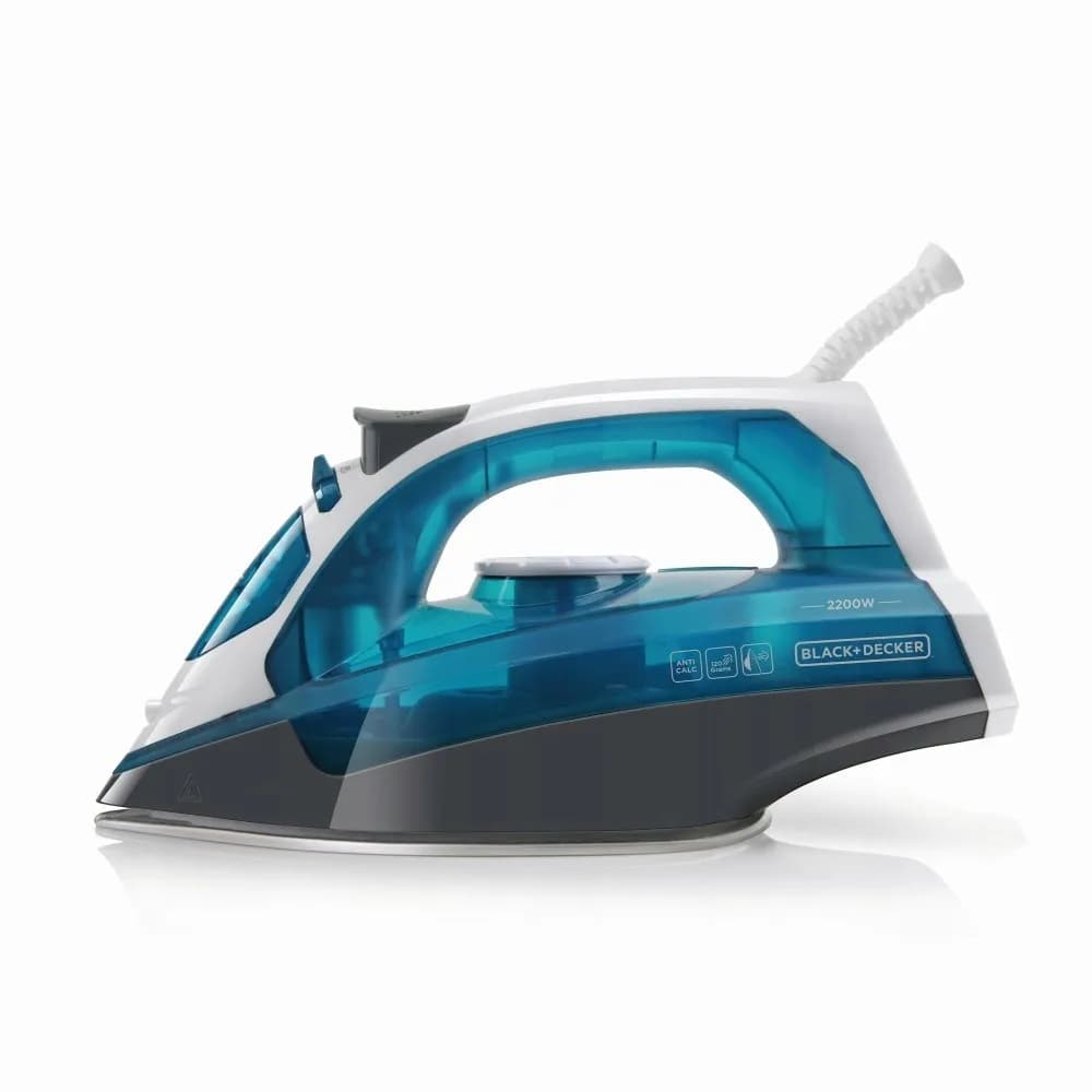 Black+decker Żelazko parowe BXIR2200E 2200W | uderzenie pary 120 g/min | biało-niebieski, zdjęcie 1 z 10