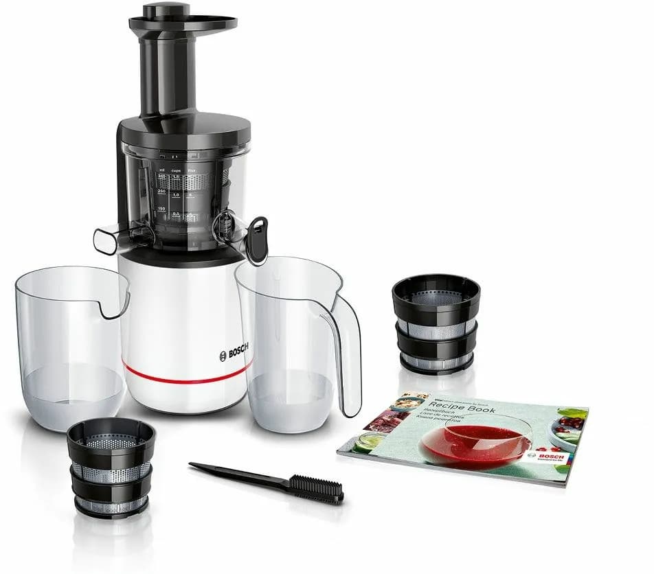 Bosch Wyciskarka wolnoobrotowa Do owoców i warzyw MESM500W (150W; kolor czarno-biały), zdjęcie 1 z 10