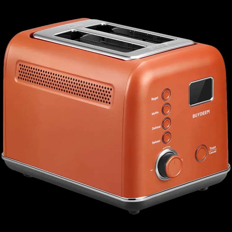 Buydeem Automatyczny Metalowy Toster na 2 kromki, DT730E, Koi Red, EU, zdjęcie 1 z 4