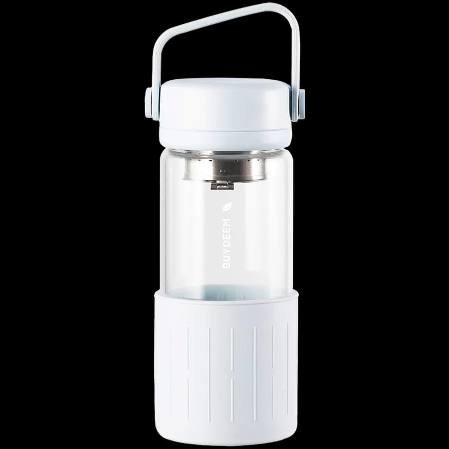 Buydeem Szklana butelka z zaparzaczem 300ml, DG42, Oat White