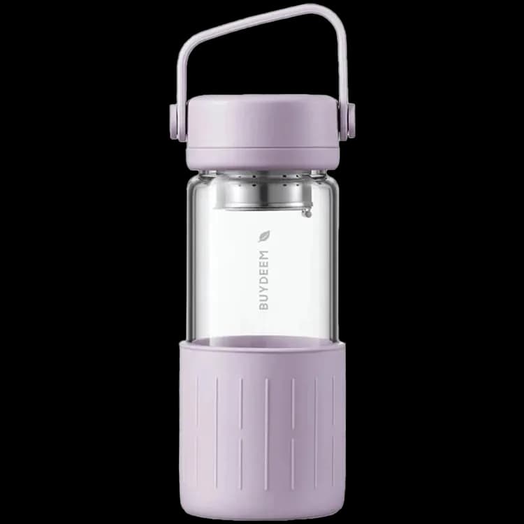 Buydeem Szklana butelka z zaparzaczem 350 ml, CD1008, Petal Purple