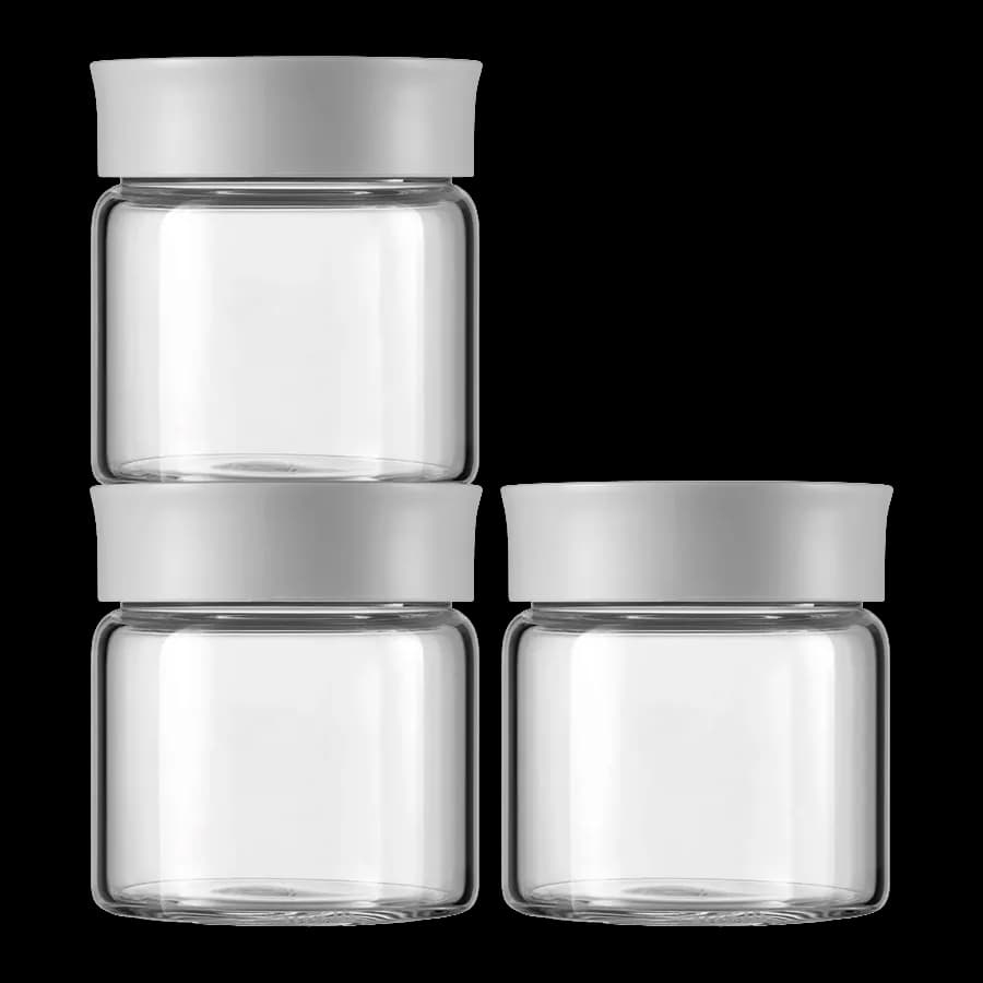 Buydeem Szklane słoiczki 200ml z nakrętką wze Nordic Grey, CS1001