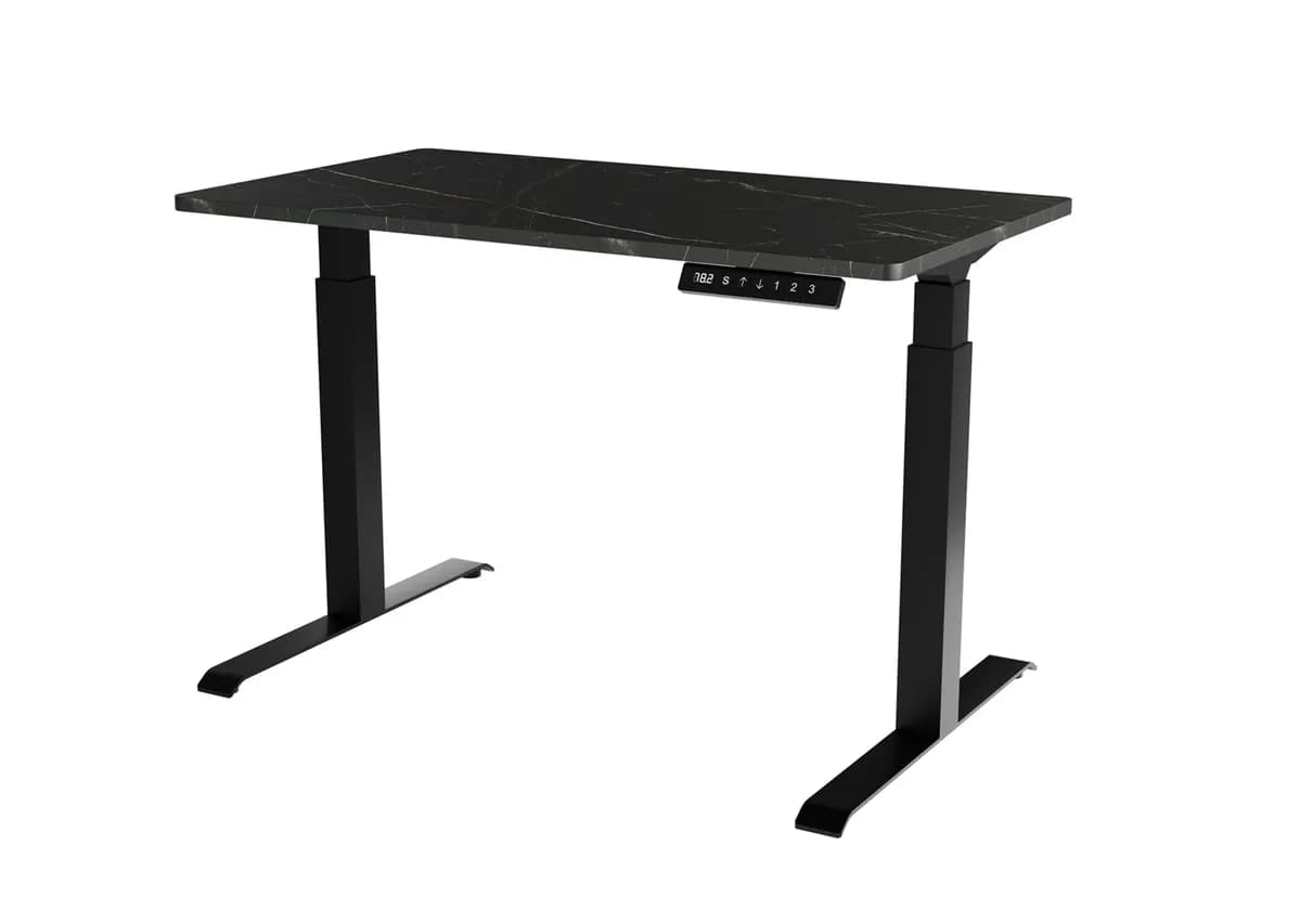Cama Meble Biurko z el. reg. wys. MOON 121x67 czarny/san sebas, zdjęcie 1 z 3