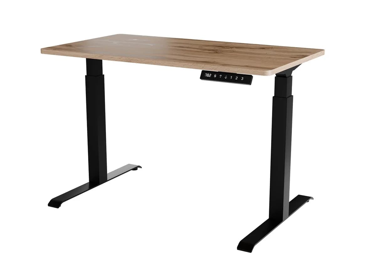 Cama Meble Biurko z elektryczną regulacją wysokości MOON 121x67x72-120 czarny/wotan, zdjęcie 1 z 3