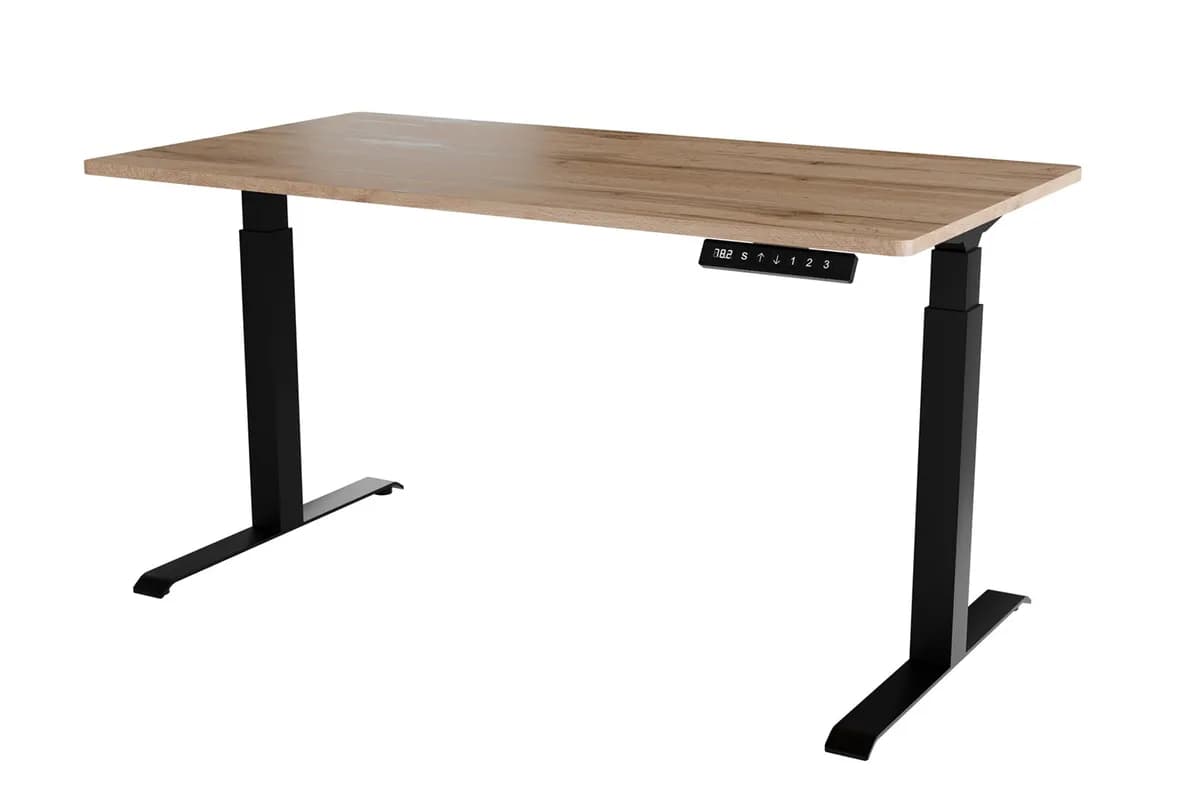 Cama Meble Biurko z elektryczną regulacją wysokości MOON LONG 150x80x72-120 czarny/wotan, zdjęcie 1 z 3