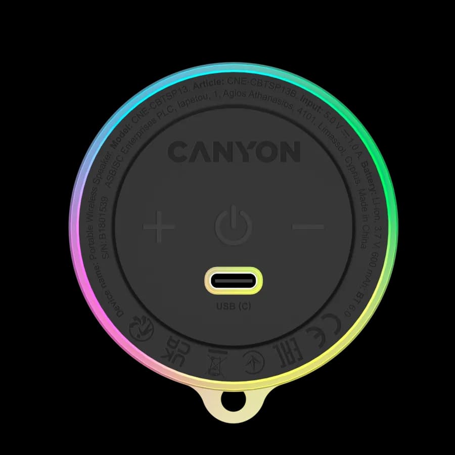Canyon Głośnik Magnetyczny OnMove 13 BT 5 W Czarny, zdjęcie 1 z 5