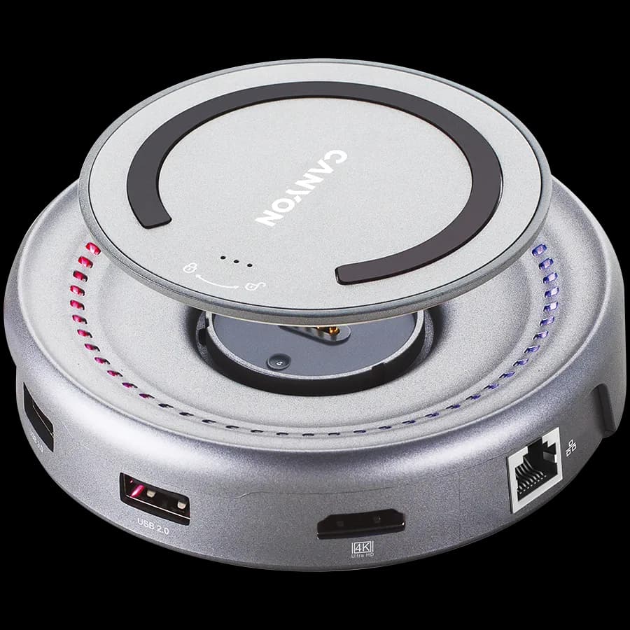 Canyon HUB DS-7 7in1 USB-C Ładowanie Qi Space Grey, zdjęcie 1 z 3
