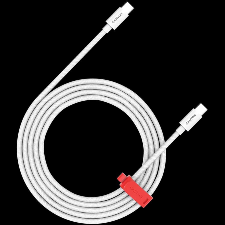 Canyon Kabel CC100AB C-C 100W Pleciony 2m Biały