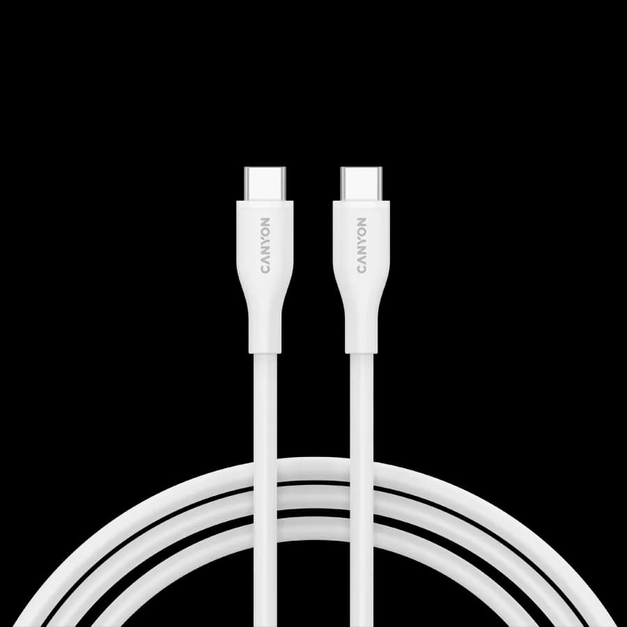 Canyon Kabel CC60SC10 C-C 60W 1m Silikonowy Biały, zdjęcie 1 z 3