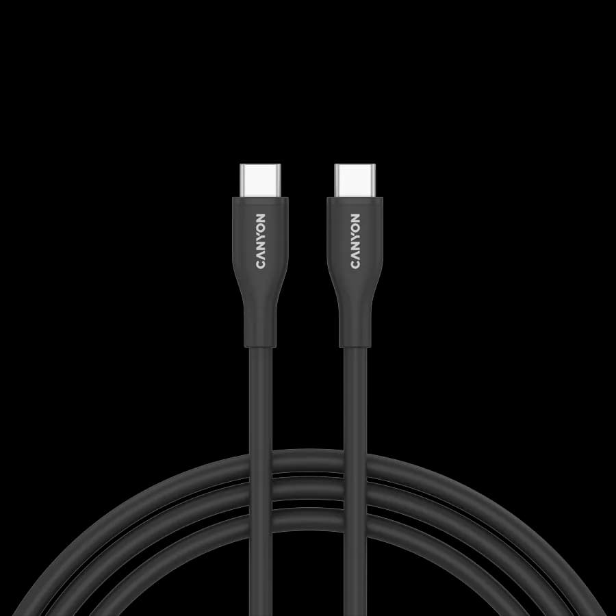 Canyon Kabel CC60SC10 C-C 60W 1m Silikonowy Czarny, zdjęcie 1 z 3