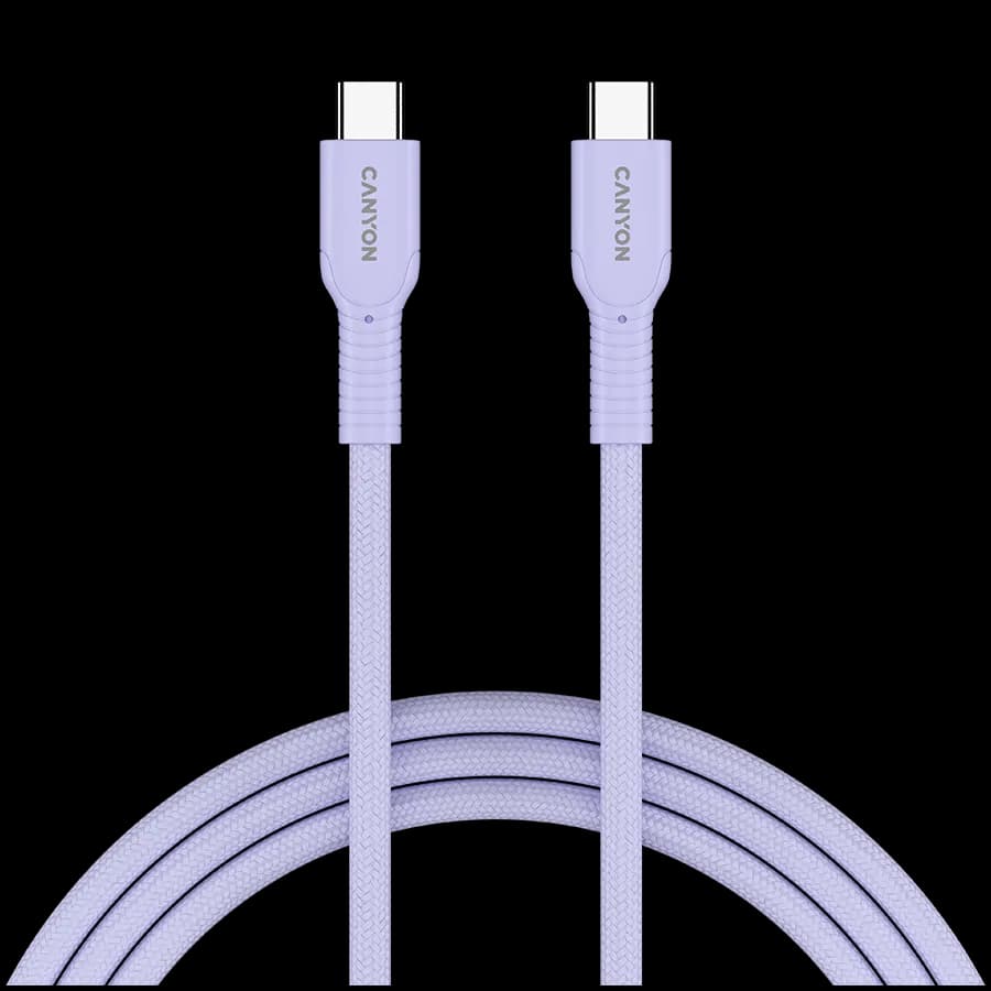 Canyon Kabel OnWire 60CL C-C 60W w oplocie 1m Fioletowy, zdjęcie 1 z 4