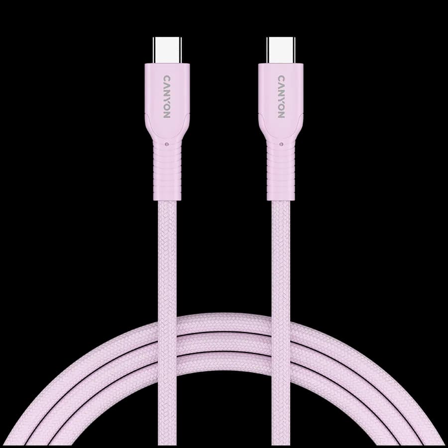 Canyon Kabel OnWire 60CL C-C 60W w oplocie 1m Różowy, zdjęcie 1 z 4