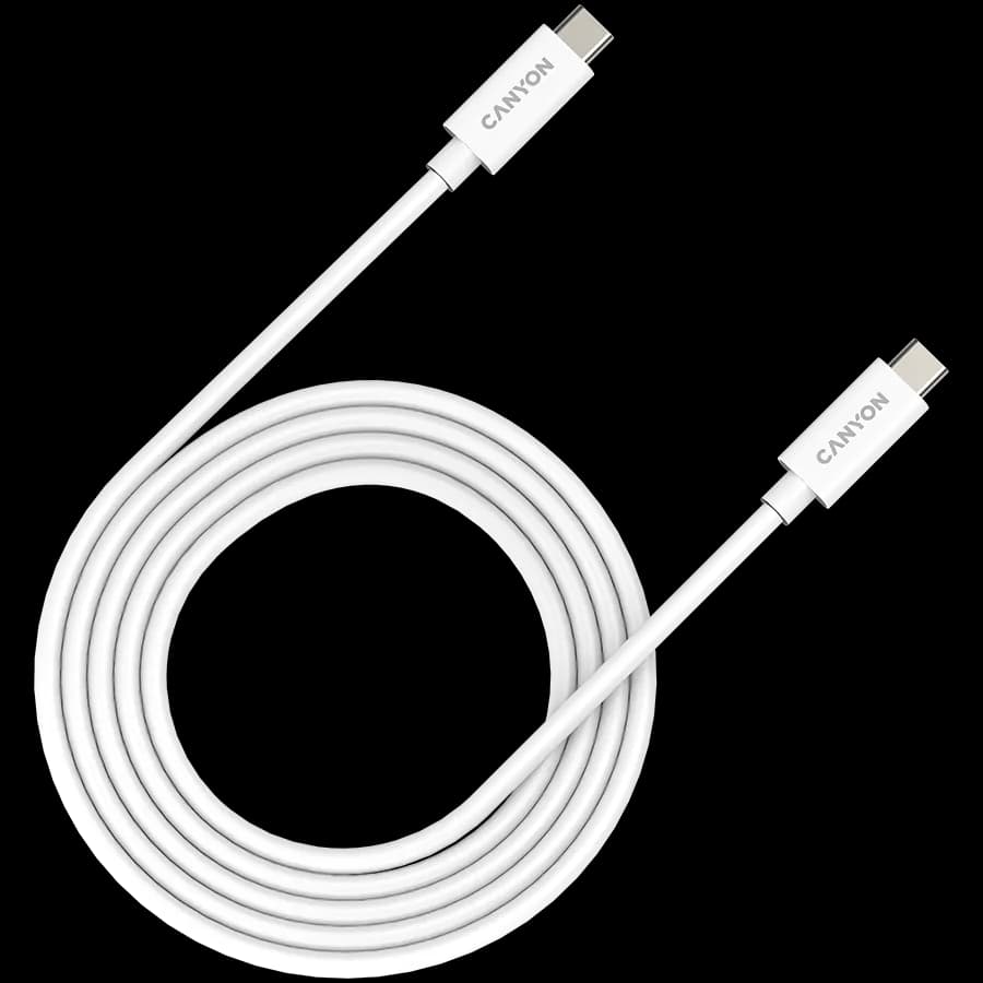 Canyon Kabel UC-42 USB-C do USB-C 240W 20Gbps 4k 2m Biały, zdjęcie 1 z 2