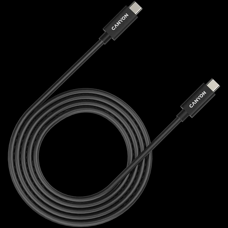 Canyon Kabel UC-42 USB-C to USB-C 240W 20Gbps 4k 2m Czarny, zdjęcie 1 z 2