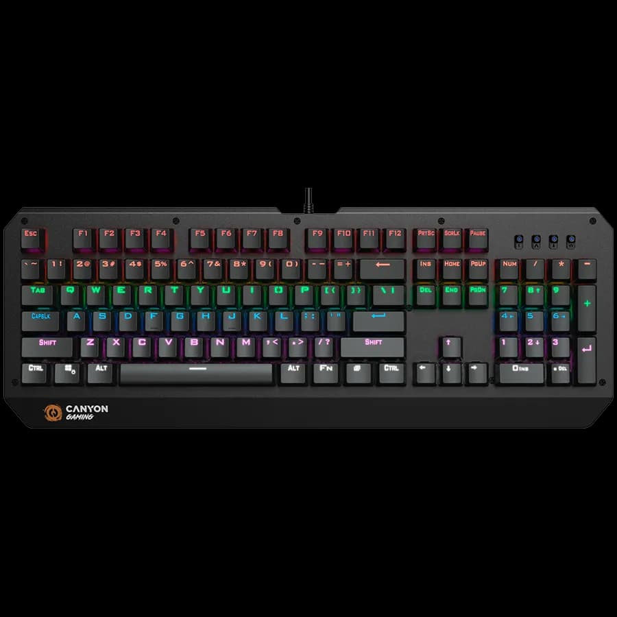 Canyon Klawiatura gamingowa Hazard GK-6 RGB US Przewodowa Czarna, zdjęcie 1 z 5