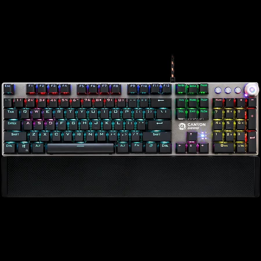 Canyon Klawiatura gamingowa Nightfall GK-7 RGB Przewodowa Szara, zdjęcie 1 z 3