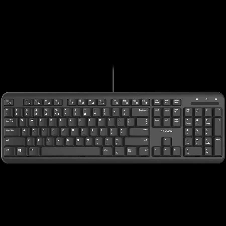 Canyon Klawiatura HKB-20 EN Velvet Przewodowa Czarna, zdjęcie 1 z 4