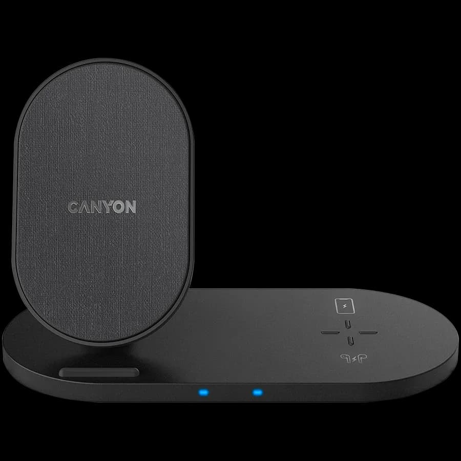 Canyon Ładowarka bezprzewodowa WS-202 10W 2w1 Czarna, zdjęcie 1 z 5