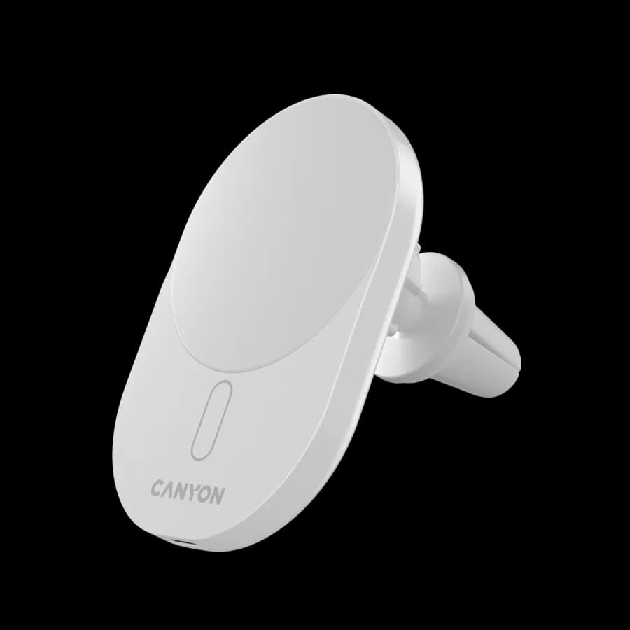 Canyon Ładowarka samochodowa OnGrip 105 15W Qi2 Magnetyczna Biała, zdjęcie 1 z 11