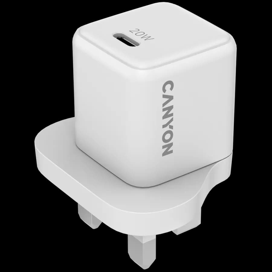 Canyon Ładowarka sieciowa CU20C GaN 20W 1xPD UK Biała, zdjęcie 1 z 5