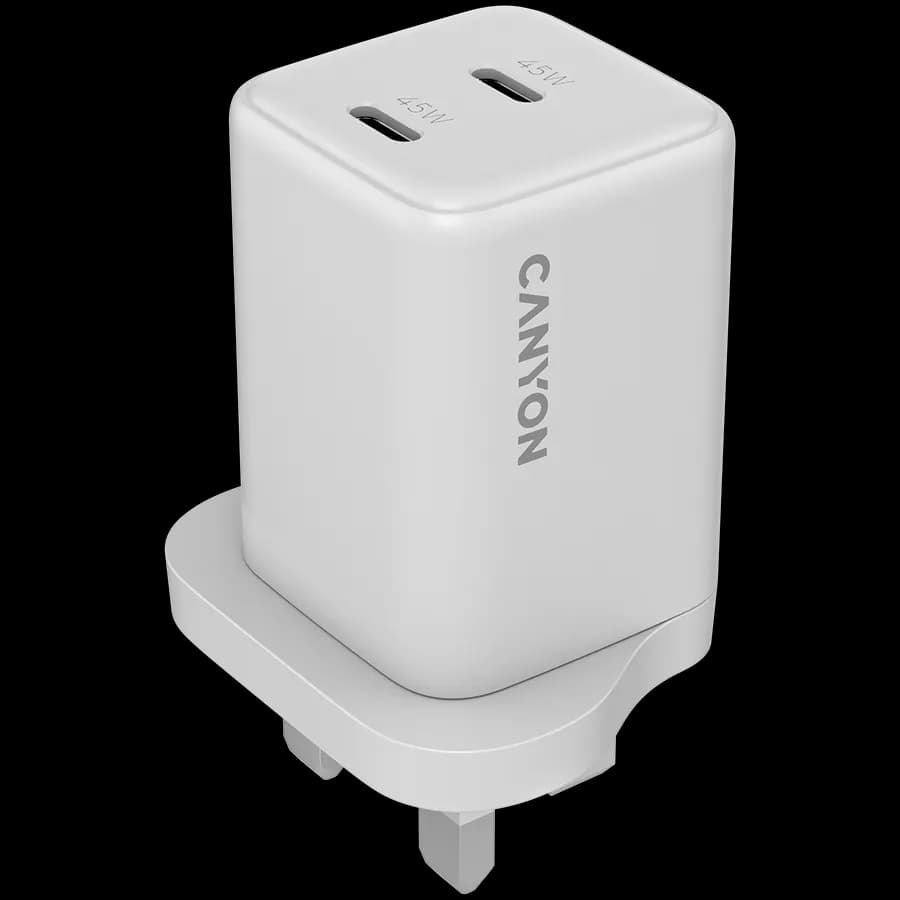Canyon Ładowarka sieciowa CU65ACC GaN 65W 2xPD 1xQC UK Biała, zdjęcie 1 z 4