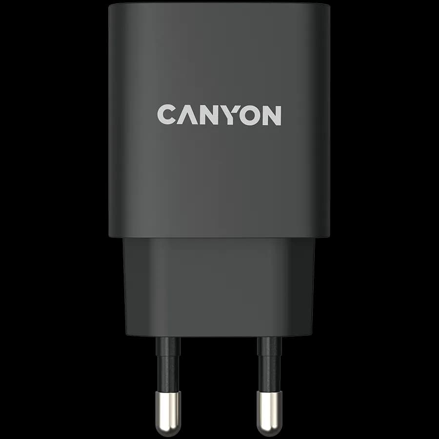 Canyon Ładowarka sieciowa H-20-02 PD 20W USB-C Czarna, zdjęcie 1 z 3