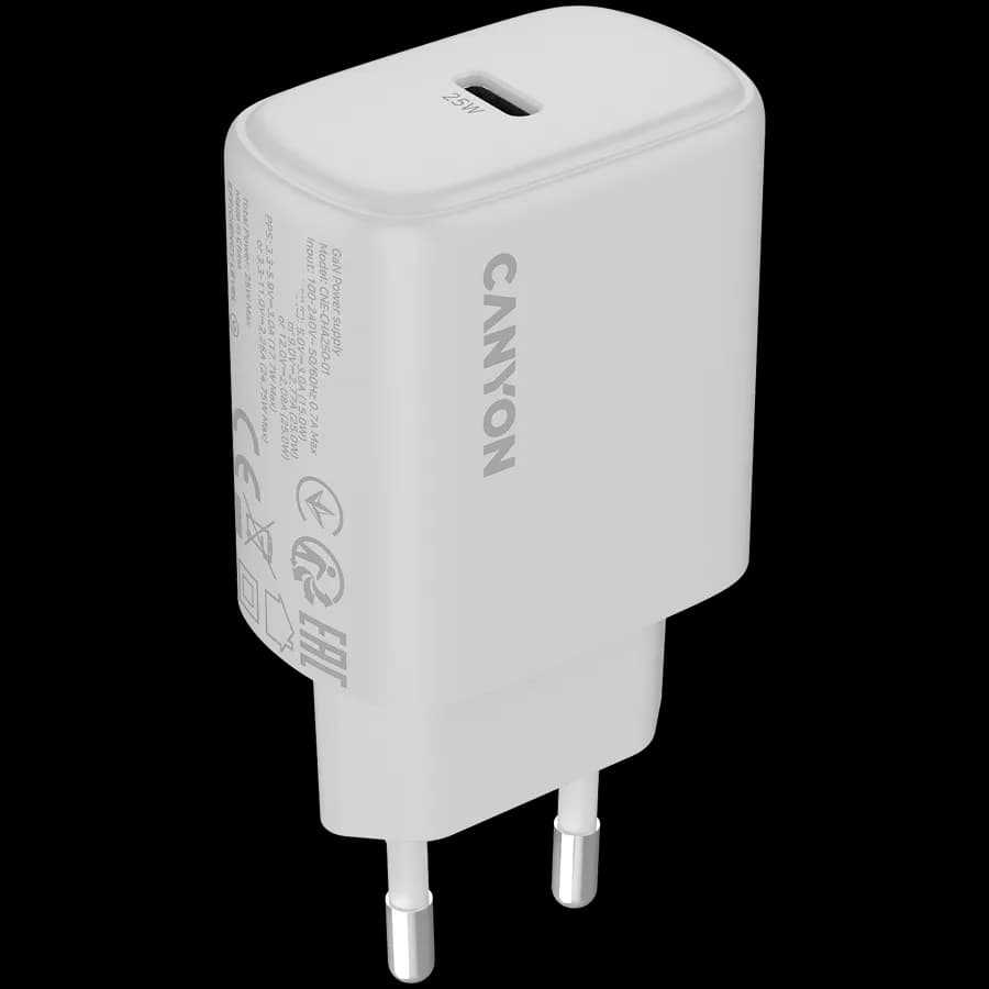 Canyon Ładowarka sieciowa OnCharge 250 25W 1xPD EU Biała, zdjęcie 1 z 5