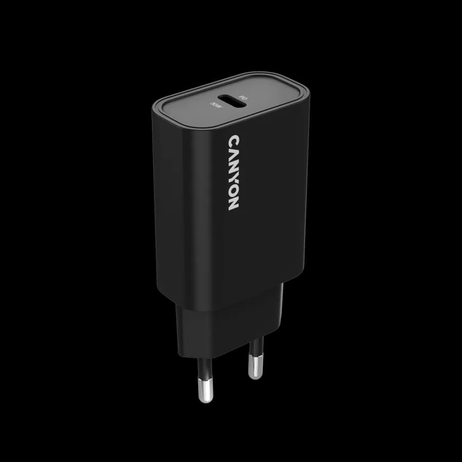 Canyon Ładowarka sieciowa OnCharge 30CL 30W 1xPD EU Czarna, zdjęcie 1 z 5
