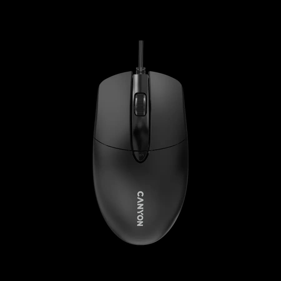 Canyon Mysz przewodowa USB OnClick 5N 1600 DPI 4 przyciski czarna, zdjęcie 1 z 6