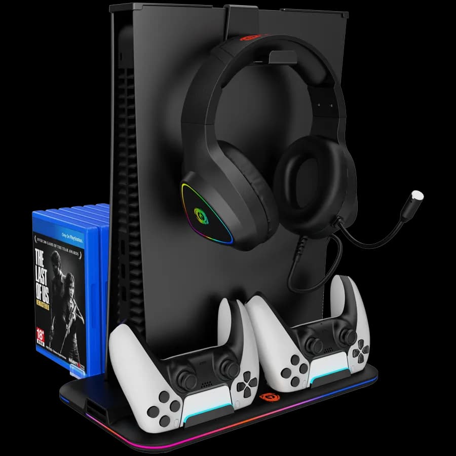 Canyon Podstawka CS-5 RGB PS5 Ładowanie + Chłodzenie Czarna, zdjęcie 1 z 4