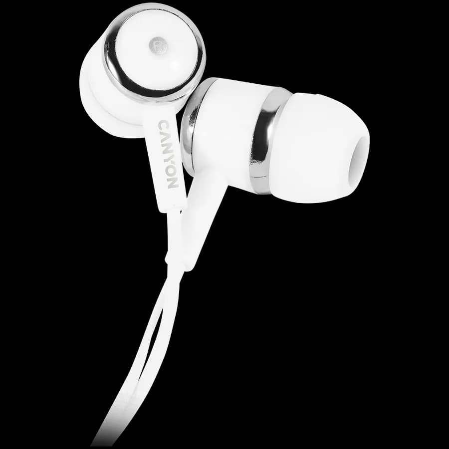 Canyon Słuchawki dokanałowe EPM-01 Mic Mini-Jack 1.2m Białe, zdjęcie 1 z 3
