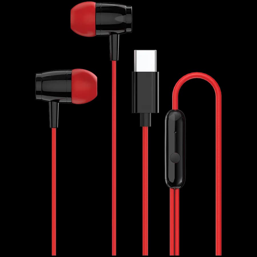 Canyon Słuchawki dokanałowe SEP-5 Przewód USB-C Czerwone