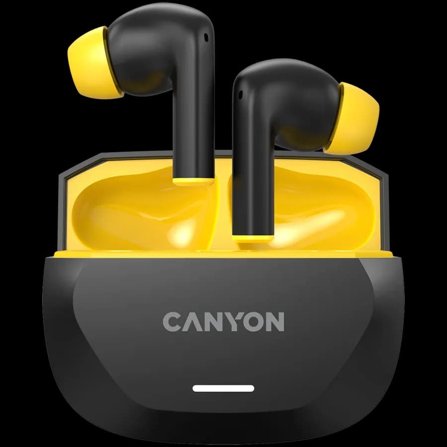 Canyon Słuchawki HEXAGON 7 TWS ANC+ENC Qi Czarno-Żółte, zdjęcie 1 z 4