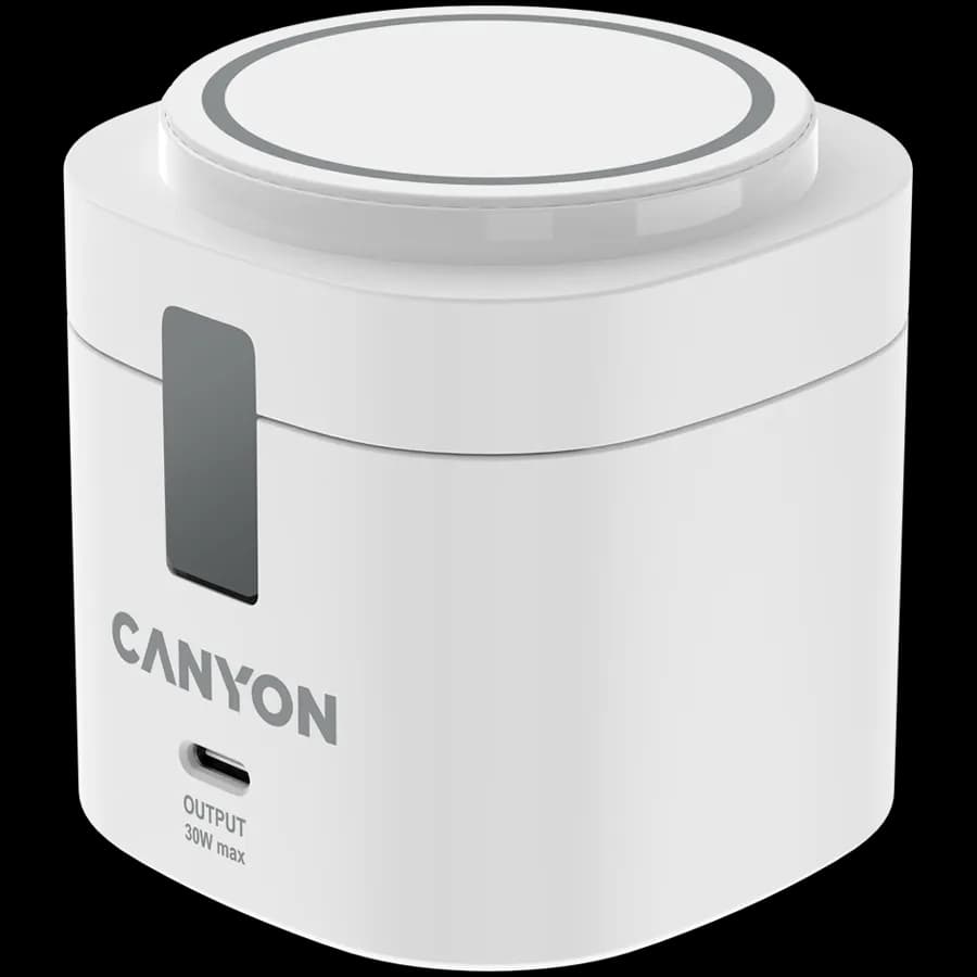 Canyon Stacja ładująca 4w1 bezprzew. 30W z ładowarką 65W biała, zdjęcie 1 z 4