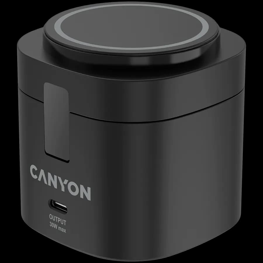 Canyon Stacja ładująca 4w1 bezprzew. 30W z ładowarką 65W czarna, zdjęcie 1 z 4