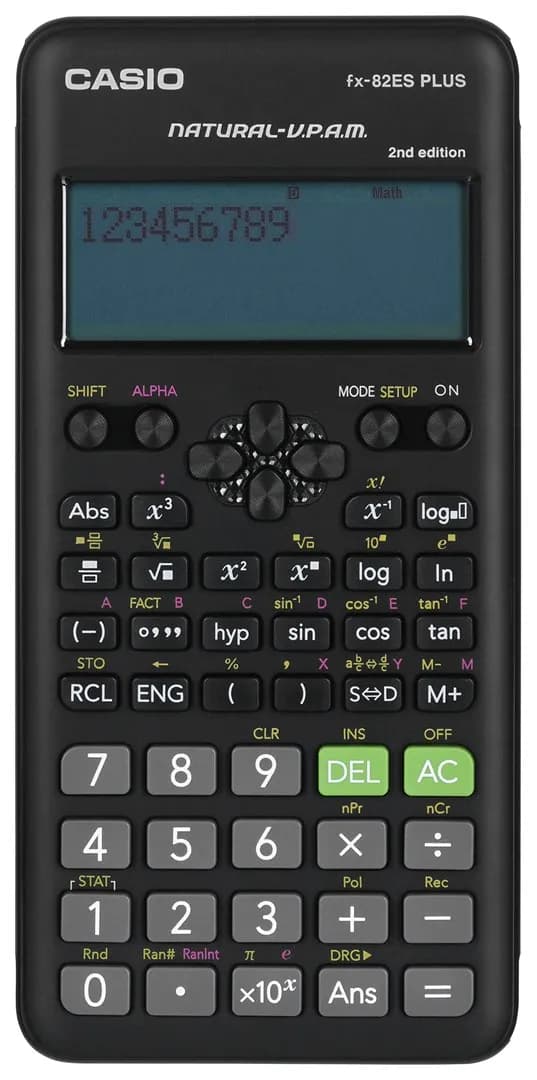 Casio FX-82ESPLUS-2 KALKULATOR NAUKOWY, 252 FUNKCJE, 77X162MM, CZARNY BOX, zdjęcie 1 z 10