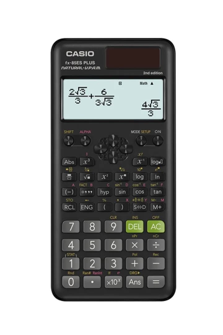 Casio FX-85ESPLUS-2 B KALKULATOR NAUKOWY 252 FUNKCJE, 77X162MM, KARTONIK, CZARNY