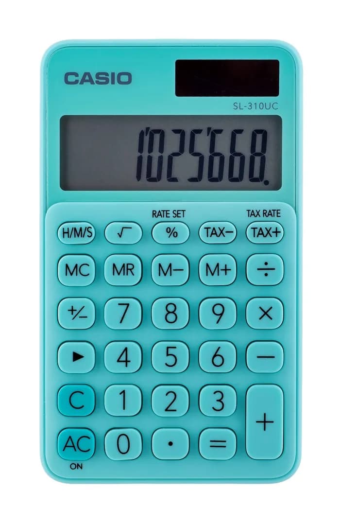 Casio Kalkulator kieszonkowy SL-310UC-GN BOX, 10-cyfrowy, 70x118mm, kartonik, zielony, zdjęcie 1 z 7