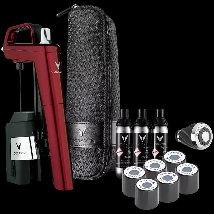 Coravin Timeless Six Plus, System do przechowywania wina, Burgundowy, zdjęcie 1 z 4