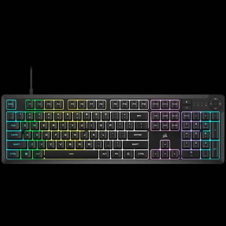 Corsair K55 CORE RGB Black, Fully customizable ten-zone RGB backlight, zdjęcie 1 z 2