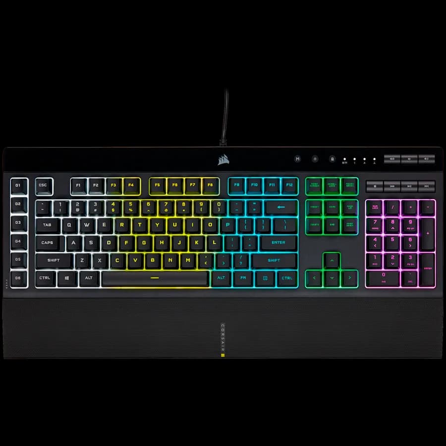Corsair K55 RGB PRO Gaming Keyboard, Backlit Zoned RGB LED, Rubberdome, zdjęcie 1 z 5