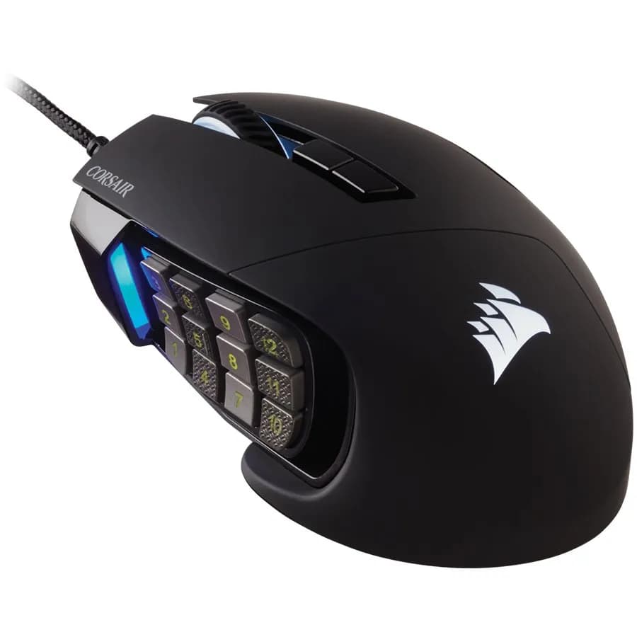 Corsair SCIMITAR RGB ELITE, MOBA/MMO, Black, Backlit RGB LED, 18000 DPI, Optical, zdjęcie 1 z 5